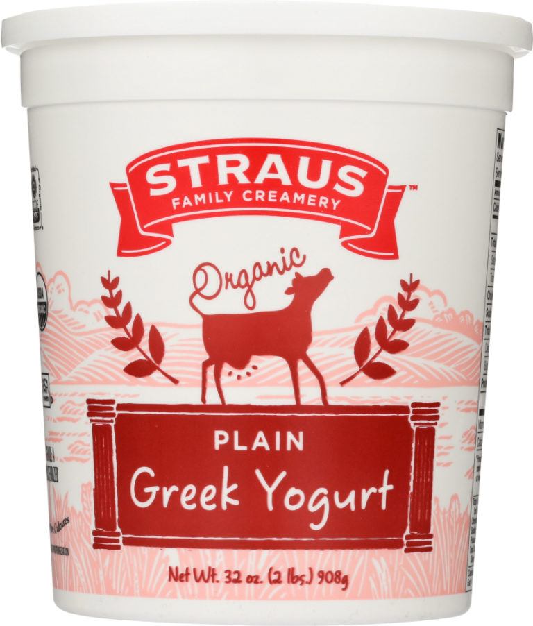 STRAUS Organic Plain Whole Greek Yogurt, 32 oz Larkinized LLC