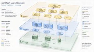 ArchiMate enterprise architecture modeling language and viewpoints | Larkinized EA Hub ArchiMate modeling framework — layers, relationships, and viewpoints for architecture communication