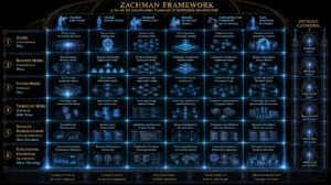Zachman Framework — six interrogatives and stakeholder perspectives for complete architecture descriptions