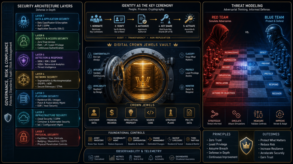 Security architecture embeds controls into design, data flows, and platforms—not bolt-on reviews at go-live. Align with…
