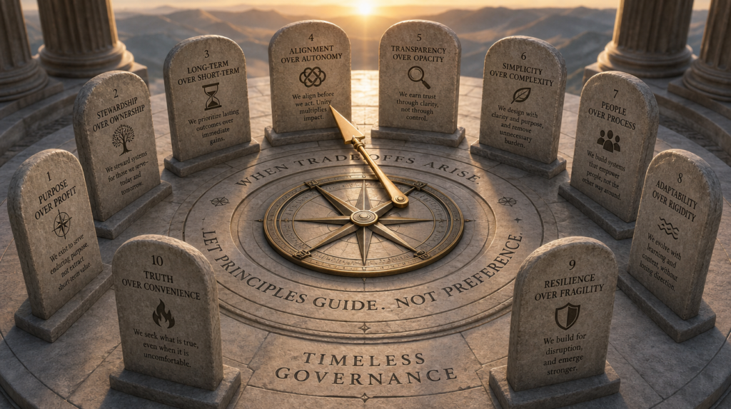 Architecture principles guide decisions when details are uncertain. Design memorable principles, enforce through funding…
